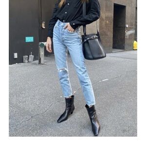 AGOLDE Riley High Rise Straight Crop Jeans, Shatter, 25”